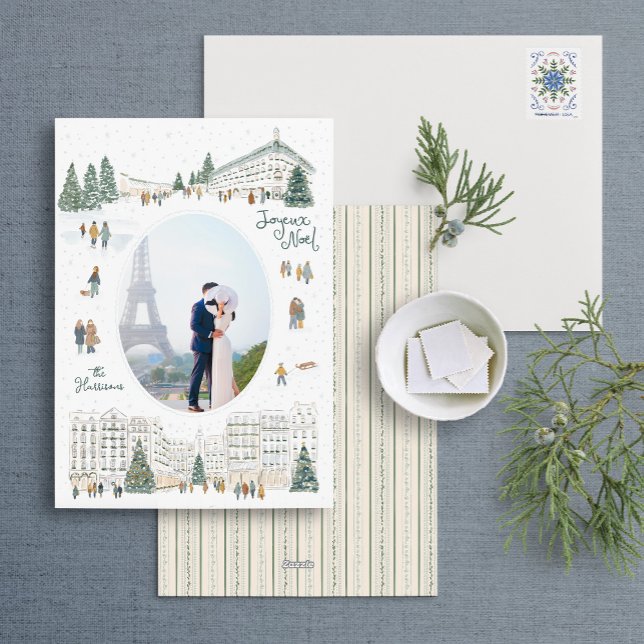 Cartes Pour Fêtes Annuelles Aquarelle Ville d'hiver (Créateur téléchargé)