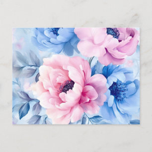 Cartes Pour Fêtes Annuelles Aquarelle vintage de fleurs Pastel Pétales