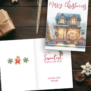 Cartes Pour Fêtes Annuelles Aquarelle vintage Joyeux Noël Scène d'hiver