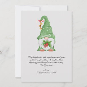 Cartes Pour Fêtes Annuelles Aquarelle Vintage Noël Gnome avec Holly