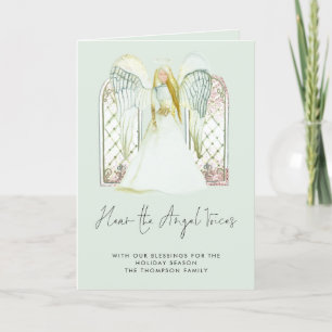 Cartes Pour Fêtes Annuelles Aquarelle Whimsical Angel Voices Lyrics Script