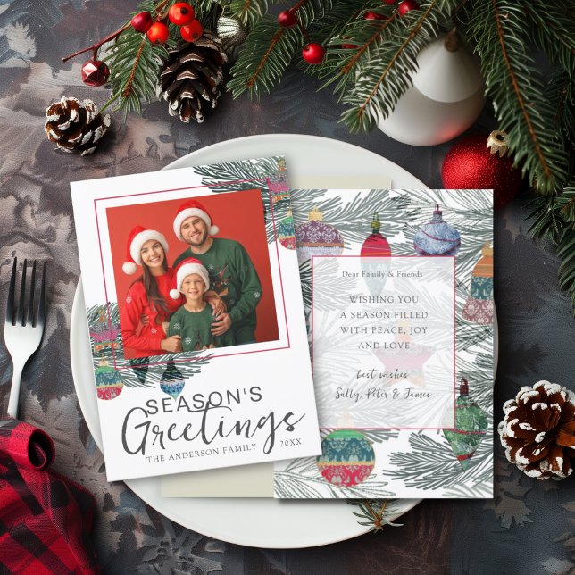 Cartes Pour Fêtes Annuelles Aquarelle Whimsical et Noël photo (Créateur téléchargé)