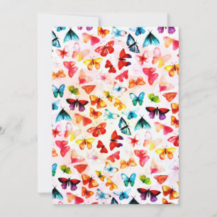 Cartes Pour Fêtes Annuelles Aquarelle Whimsical Rainbow Forest Butterfly