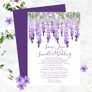 Cartes Pour Fêtes Annuelles Aquarelle Wisteria même amour Mariage plus petit