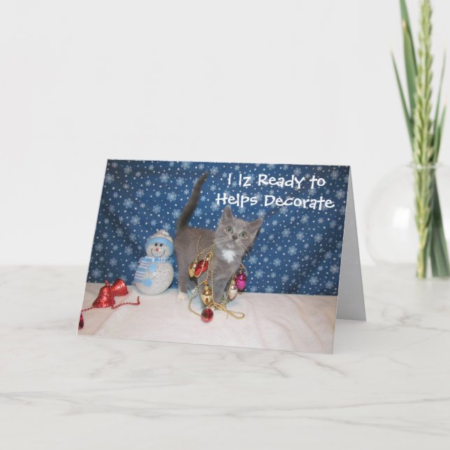 Cartes Pour Fêtes Annuelles Arabella le chat - Noël blanc (Devant)