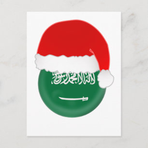 Cartes Pour Fêtes Annuelles Arabie Saoudite Père Noël, drapeau et casquette