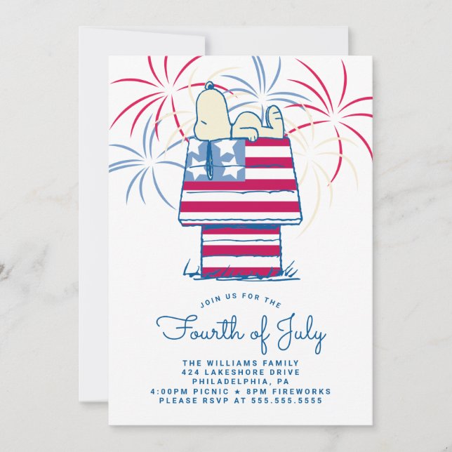 Cartes Pour Fêtes Annuelles Arachides 4 juillet pique-nique (Devant)