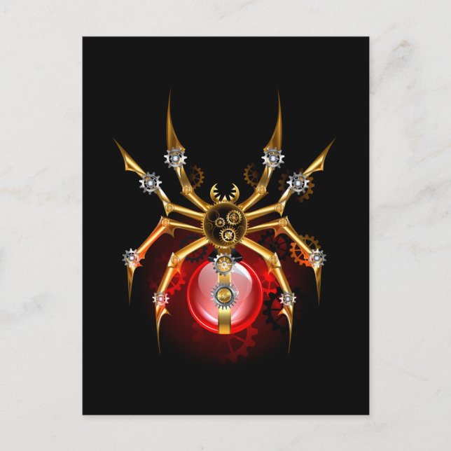 Cartes Pour Fêtes Annuelles Araignée en vapeur noire (Devant)