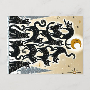 Cartes Pour Fêtes Annuelles Arbre à Chat de Fêtes