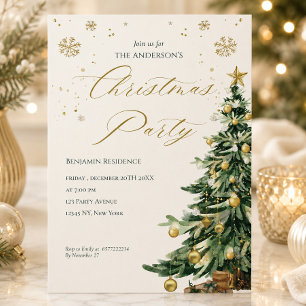 Cartes Pour Fêtes Annuelles Arbre à l'aquarelle moderne Code QR Fête de Noël