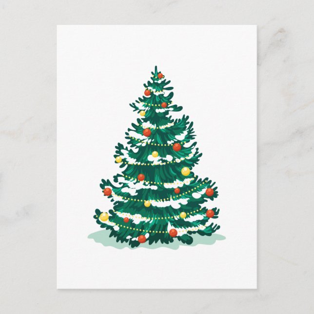 Cartes Pour Fêtes Annuelles Arbre à neige de Noël (Devant)