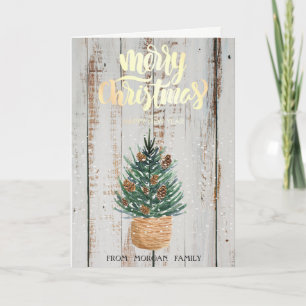 Cartes Pour Fêtes Annuelles Arbre à pain,Pommes de pin,Neige Joyeux Noël