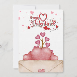 Cartes Pour Fêtes Annuelles Arbre aux enveloppes de cœur Joyeuse Saint-Valenti