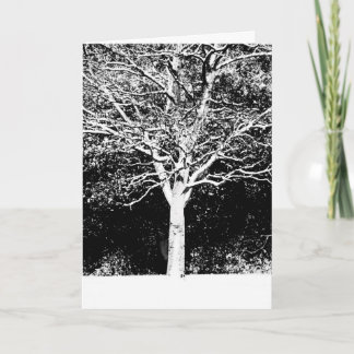 Cartes Pour Fêtes Annuelles Arbre blanc