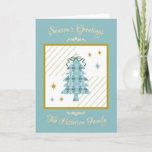Cartes Pour Fêtes Annuelles Arbre bleu de Robin botanique royal festif