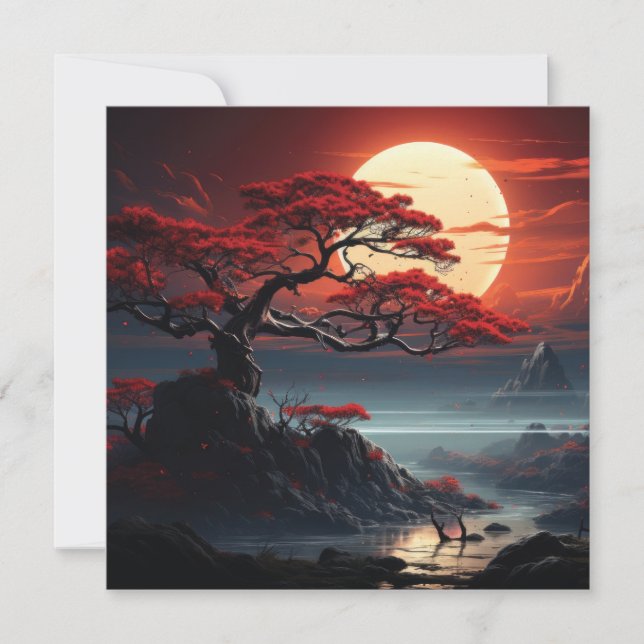 Cartes Pour Fêtes Annuelles Arbre bonsaï (Devant)