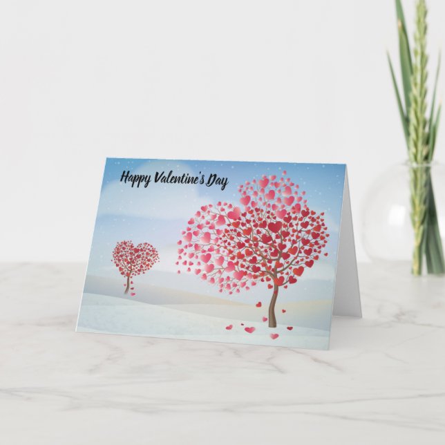 Cartes Pour Fêtes Annuelles Arbre cardiaque Heureuse Sainte-Valentin (Devant)