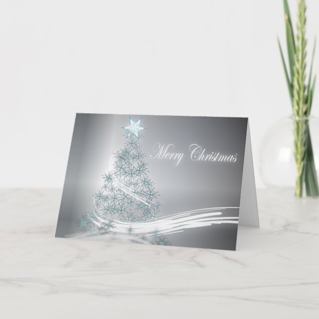 Cartes Pour Fêtes Annuelles Arbre chic de Noël d'étoile de fête (Devant)