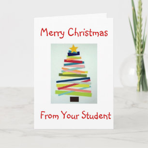 CARTES POUR FÊTES ANNUELLES ARBRE D'ARBRE POUR ENSEIGNANT SPÉCIAL À NOËL
