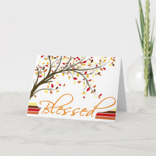 Cartes Pour Fêtes Annuelles Arbre d'automne béni