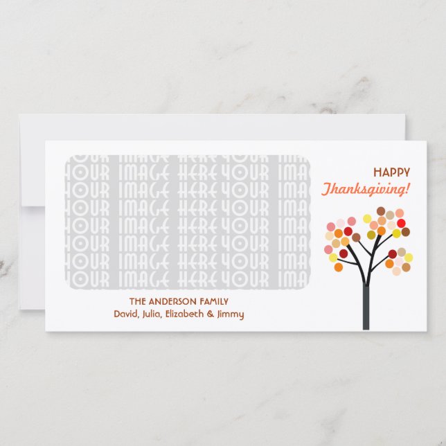 Cartes Pour Fêtes Annuelles Arbre d'automne Thanksgiving (Devant)