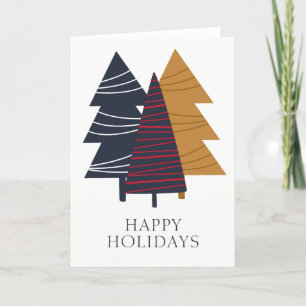 Cartes Pour Fêtes Annuelles Arbre de Bois Moderne Thème Noël Personnalisé
