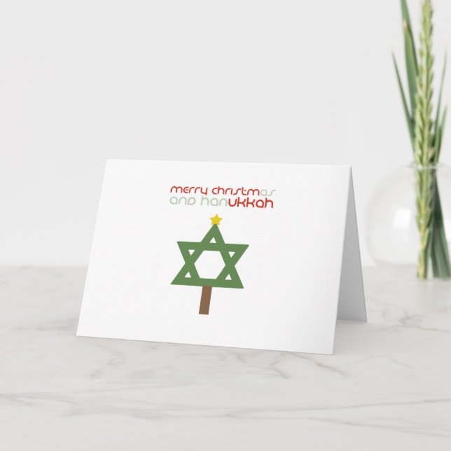 CARTES POUR FÊTES ANNUELLES ARBRE DE CHRISTMUKKAH (Devant)