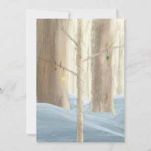 Cartes Pour Fêtes Annuelles Arbre de fête dans une forêt enneigée