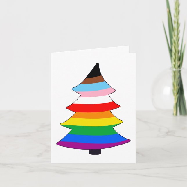 Cartes Pour Fêtes Annuelles Arbre de Holigay LGBTQ+ INCLUSIF (Devant)