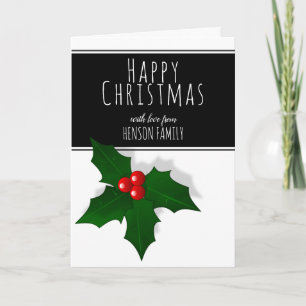 Cartes Pour Fêtes Annuelles Arbre de houx aux baies Plantez un Joyeux Noël