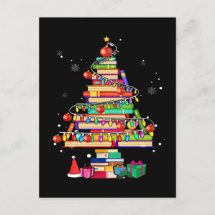 Cartes Pour Fêtes Annuelles Arbre de la bibliothèque Joyeux Noël