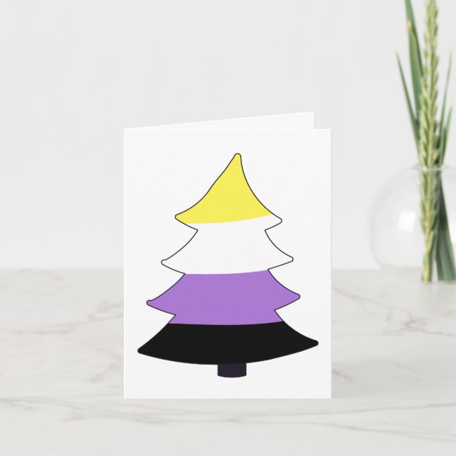Cartes Pour Fêtes Annuelles Arbre de la fierté non binaire de Holigay (Devant)