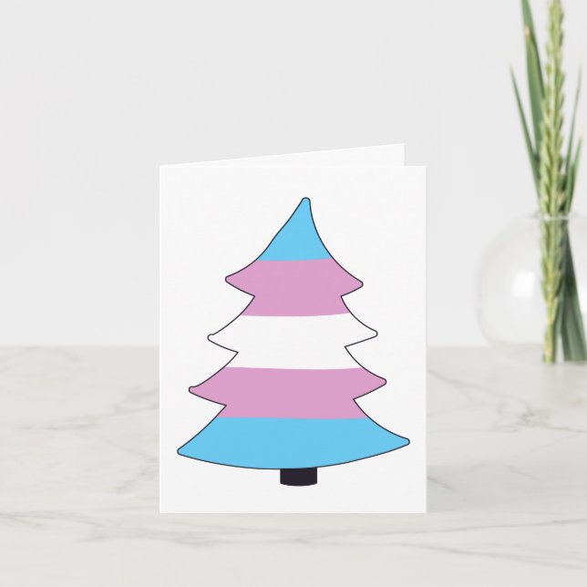 Cartes Pour Fêtes Annuelles Arbre de la fierté trans pour les fêtes (Devant)