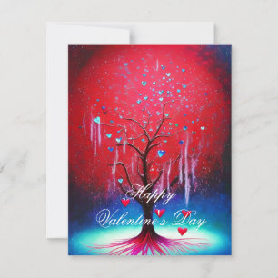 Cartes Pour Fêtes Annuelles Arbre de la Saint-Valentin au cœur lumineux 