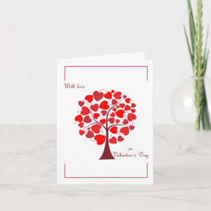 Cartes Pour Fêtes Annuelles Arbre de la Saint-Valentin aux coeurs rouges