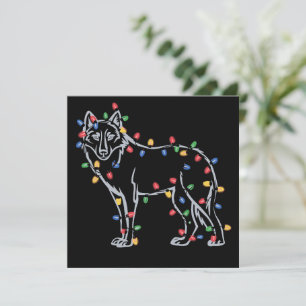 Cartes Pour Fêtes Annuelles Arbre de loup Noël Xmas Animal familier amateur de