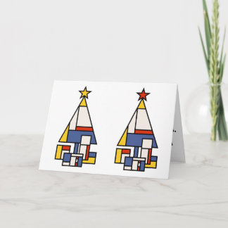 Cartes Pour Fêtes Annuelles Arbre de Mondrian dans le stéréo