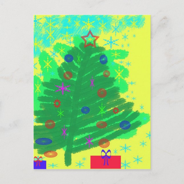 Cartes Pour Fêtes Annuelles Arbre de Noël (Devant)