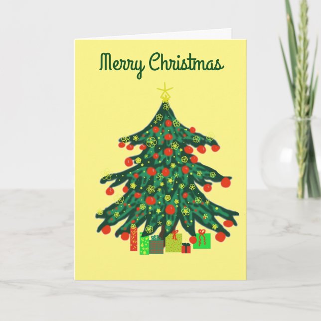 Cartes Pour Fêtes Annuelles Arbre de Noël (Devant)