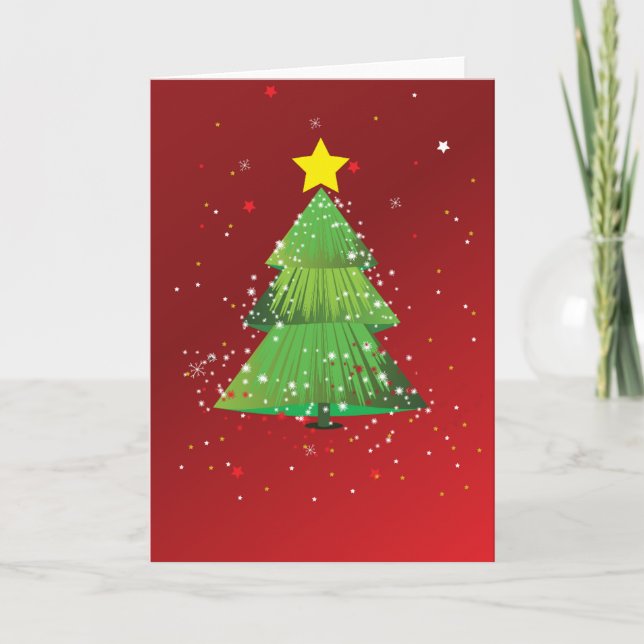 Cartes Pour Fêtes Annuelles Arbre de Noël (Devant)