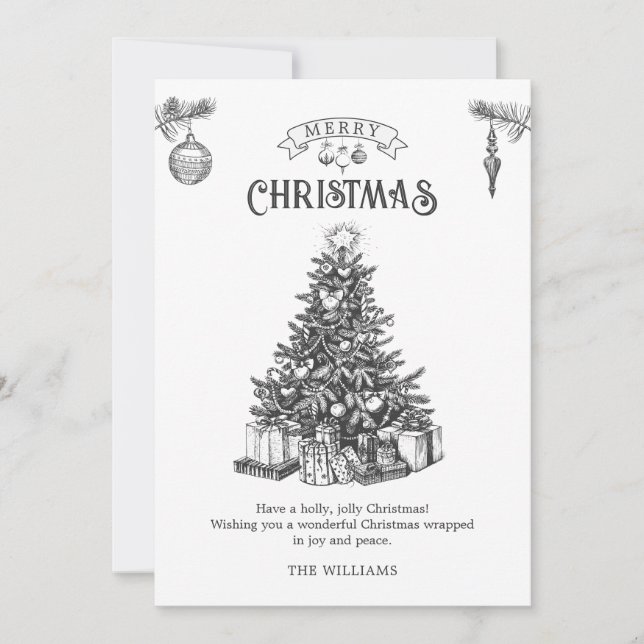 Cartes Pour Fêtes Annuelles Arbre de Noël (Devant)