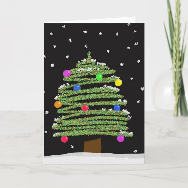 Cartes Pour Fêtes Annuelles Arbre de Noël (Devant)