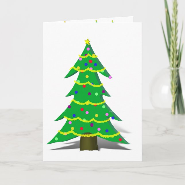 Cartes Pour Fêtes Annuelles Arbre de Noël (Devant)