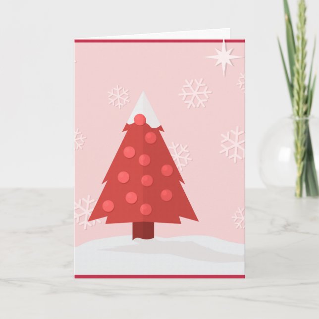 Cartes Pour Fêtes Annuelles Arbre de Noël (Devant)