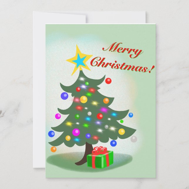 Cartes Pour Fêtes Annuelles Arbre de Noël (Devant)