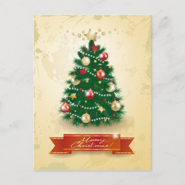 Cartes Pour Fêtes Annuelles Arbre de Noël (Devant)
