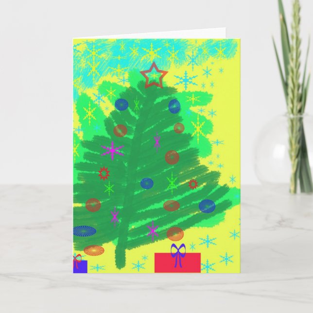 Cartes Pour Fêtes Annuelles Arbre de Noël (Devant)