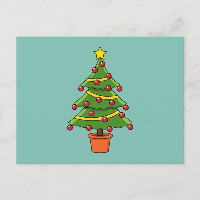 Cartes Pour Fêtes Annuelles Arbre de Noël (Devant)