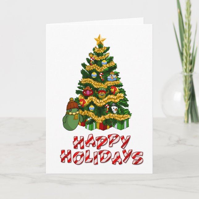 Cartes Pour Fêtes Annuelles Arbre de Noël (Devant)