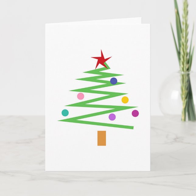 Cartes Pour Fêtes Annuelles Arbre de Noël (Devant)
